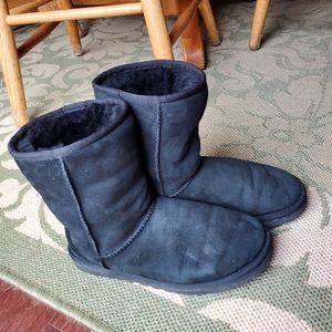 Ugg Women's Sz 9 Classic Short II 1016223 Black Round Toe Mid Calf Winter Boots